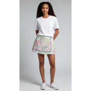 Lilly Pulitzer Skort Skirt Lion Giraffe  Flowers and Cool Trim 4 Preppy